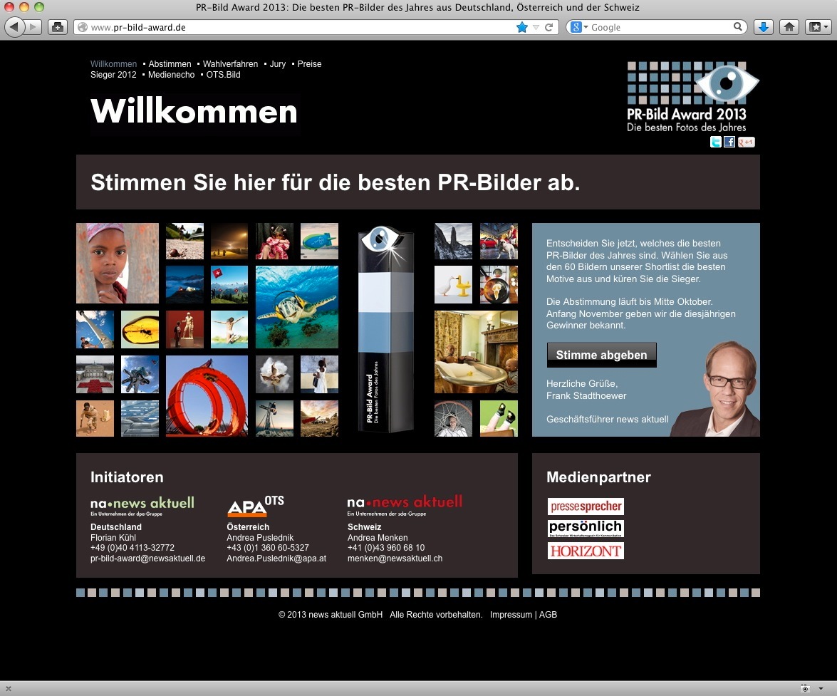 Abstimmung zum PR-Bild Award 2013: Welches ist das beste PR-Bild des Jahres? (BILD)