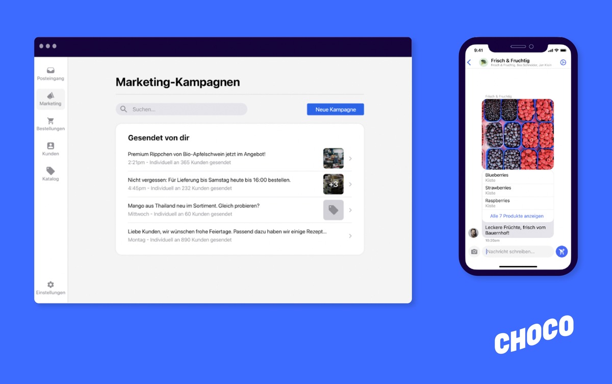 Digitale All-in-One-Plattform für den Handel: / Choco launcht Tool zur direkten Produktvermarktung
