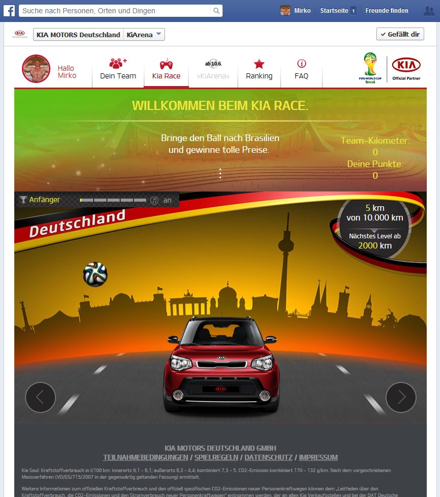 Teamplayer gesucht: Kia startet Facebook-Game &quot;KiArena&quot; (FOTO)