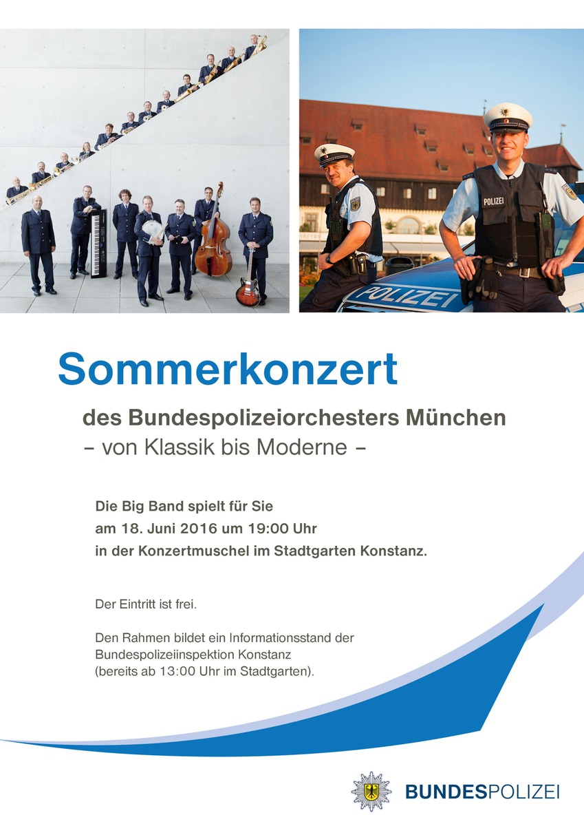 BPOLI-KN: Nur noch zwei Wochen bis zum Sommerkonzert der Bundespolizei