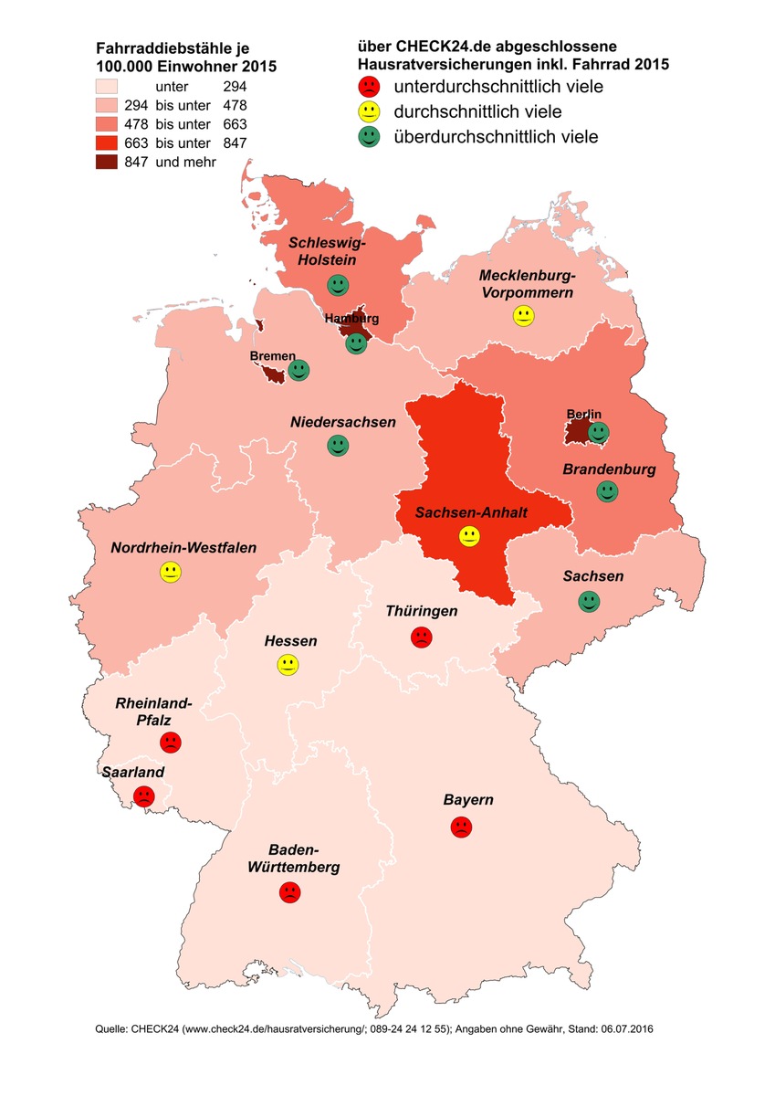 Drahtesel in Diebstahlhochburgen besonders oft versichert