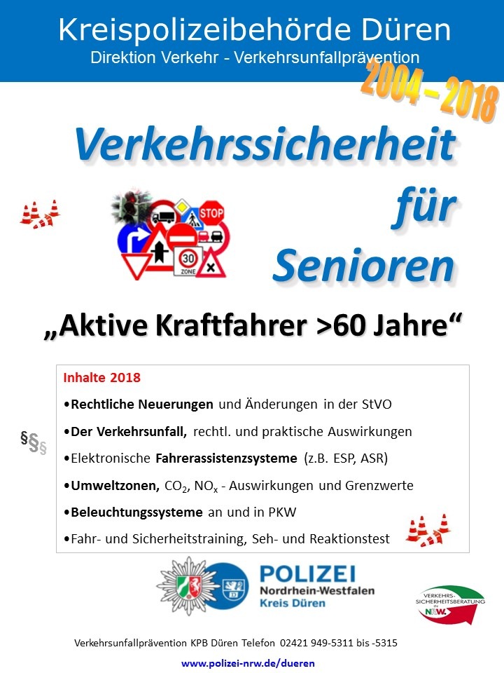 POL-DN: Seminarangebot für aktive Kraftfahrer 60plus