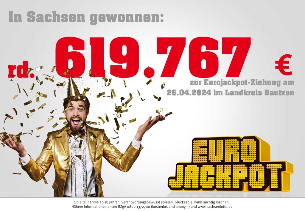 Glück im Landkreis Bautzen: Eurojackpot bringt 619.767 Euro