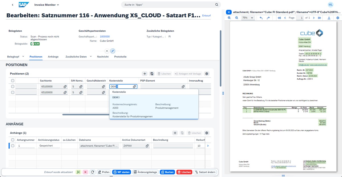 xSuite Group bietet Rechnungsworkflow auf der SAP BTP