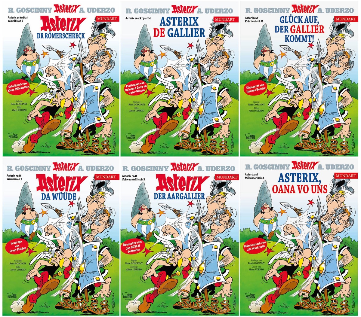 Asterix auf Mundartreise quer durch Deutschland, Österreich und die Schweiz