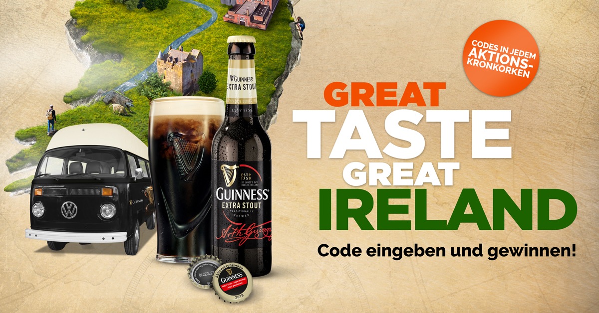 Großes Gewinnspiel - letzte Chance nutzen / Guinness verlost original Bulli, Irland-Urlaub und viele weitere Preise