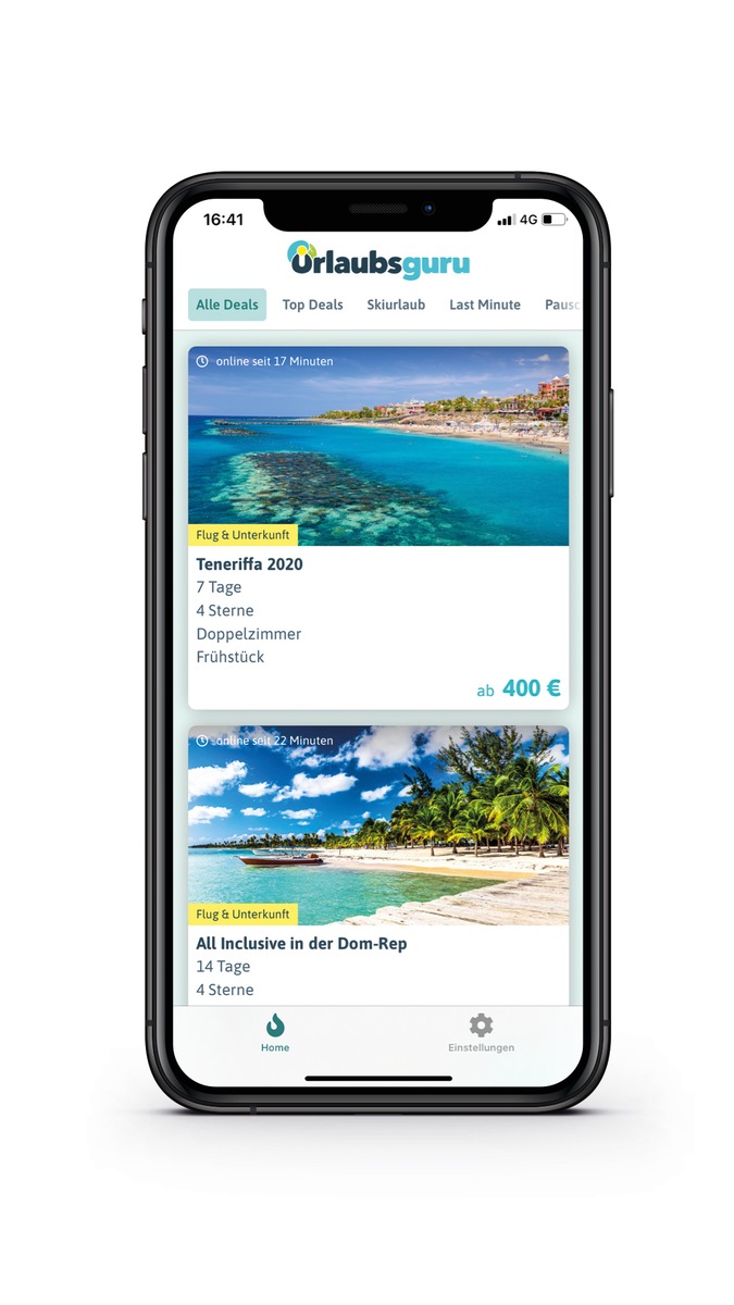 Urlaubsguru-App jetzt im neuen Design: Angebote direkt aufs Handy erhalten