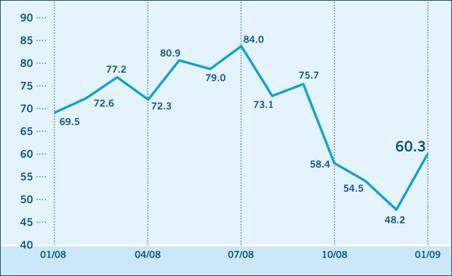 Investor Confidence Index steigt im Januar von 48,2 auf 60,3