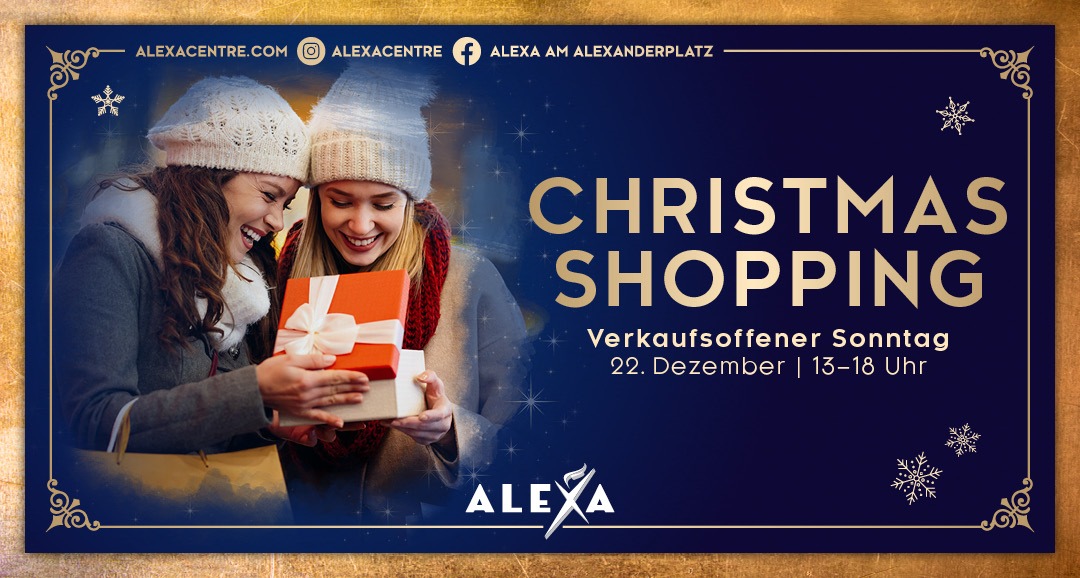 Pressemitteilung: ALEXA lädt am 22. Dezember zum Shoppingsonntag ein