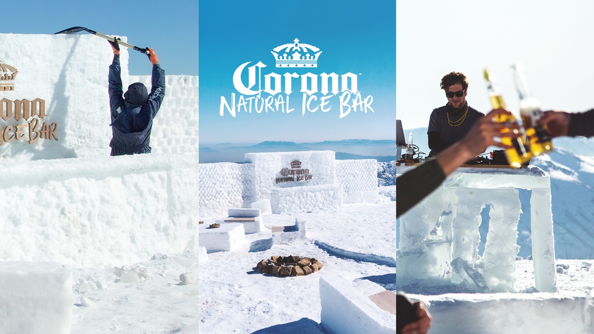 Die erste Corona Natural Ice Bar Europas - auf der Zugspitze / Hoch, höher, bis zum Gipfel: Corona Extra lockt am 24. und 25. Februar 2023 auf 2.600 Metern zum exklusiven Genuss in exklusiver Lage