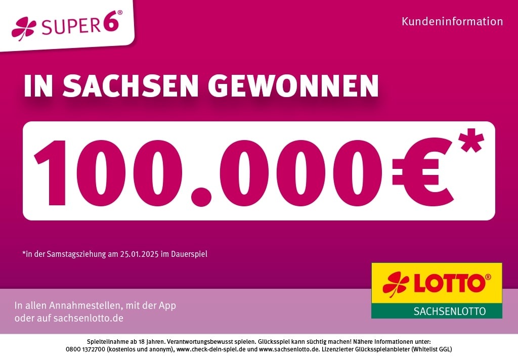 100.000 Euro im Dauerspiel und 77.777 Euro in der Sächsischen Schweiz gewonnen