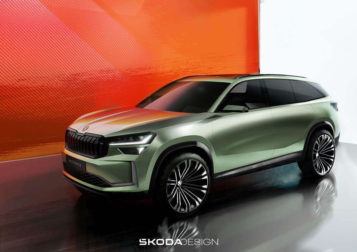 Škoda Auto enthüllt Exterieurskizzen des neuen Kodiaq
