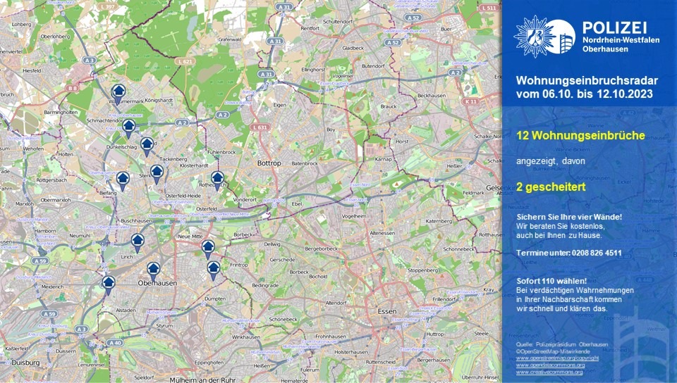 POL-OB: Wohnungseinbruchsradar für Oberhausen