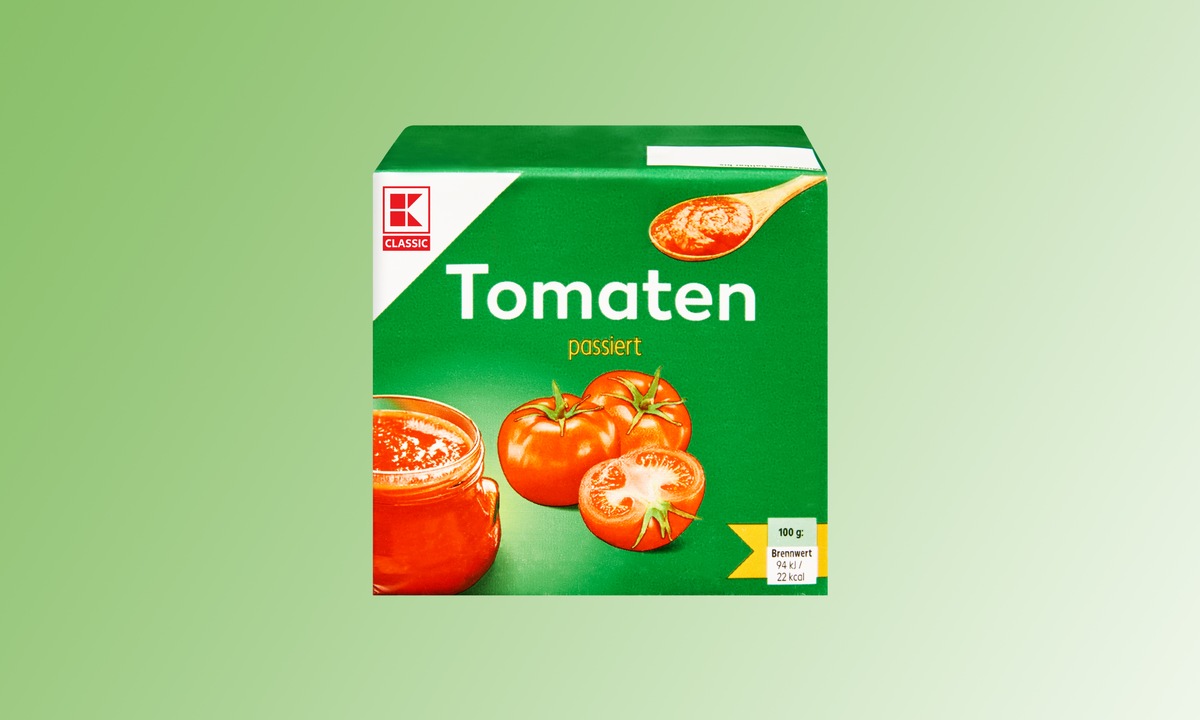 Testsieger: Öko-Test-Bestnote für K-Classic passierte Tomaten