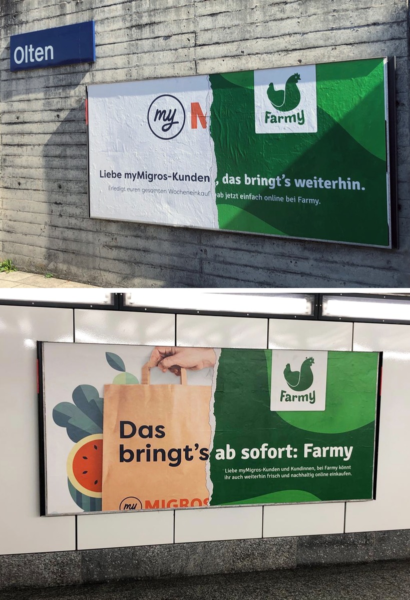 Farmy wirbt humorvoll myMigros Kunden ab