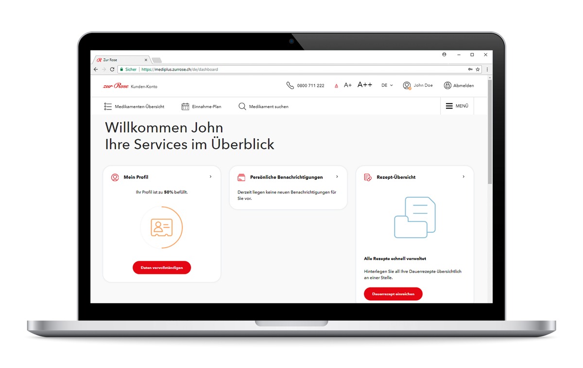 Zur Rose und die KPT lancieren gemeinsam den digitalen Medikamenten-Assistenten Medi+