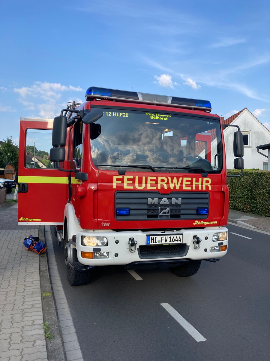 FW Minden: Zimmerbrand im Obergeschoss schnell gelöscht