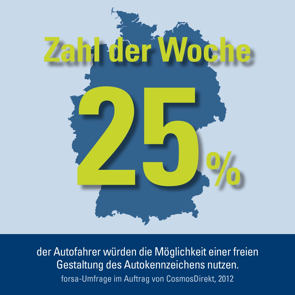 Zahl der Woche: 25 Prozent der Autofahrer würden ihr Autokennzeichen gerne frei gestalten (BILD)