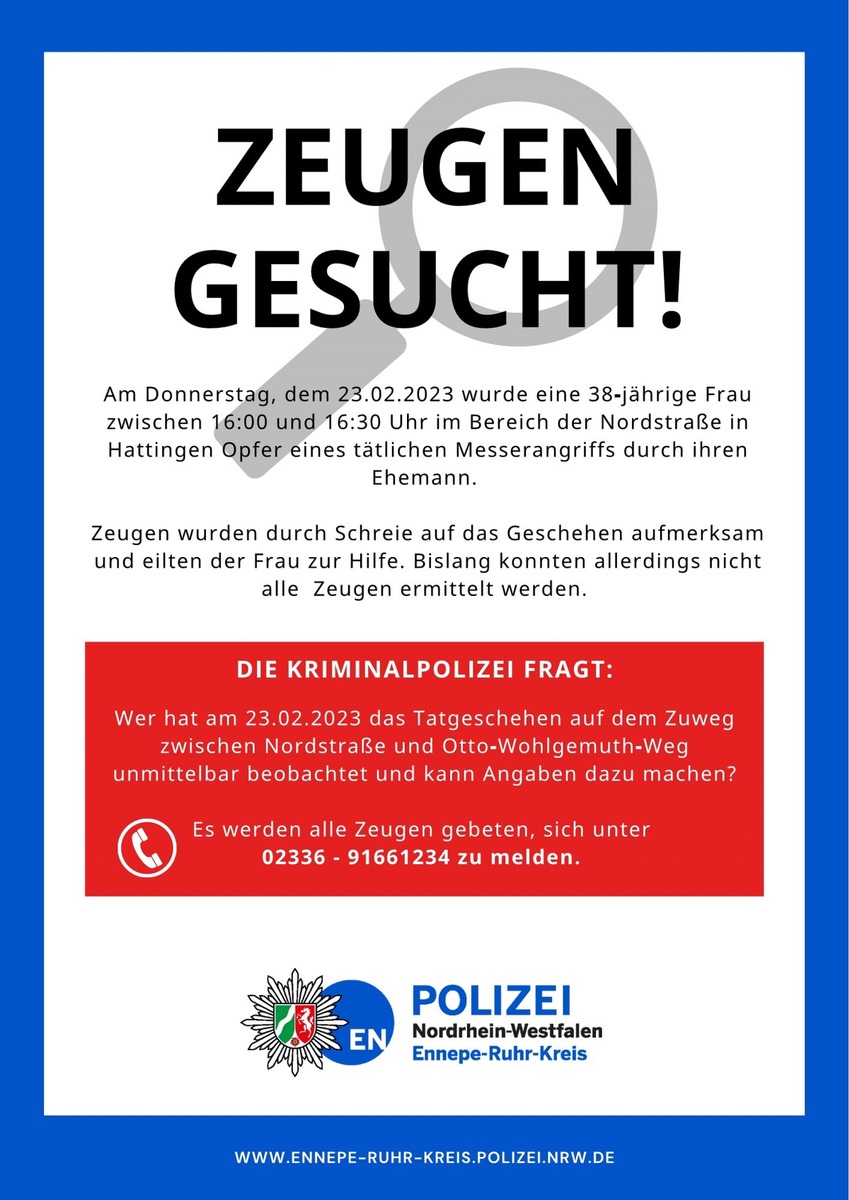 POL-EN: Zeugen nach Messerangriff gesucht!