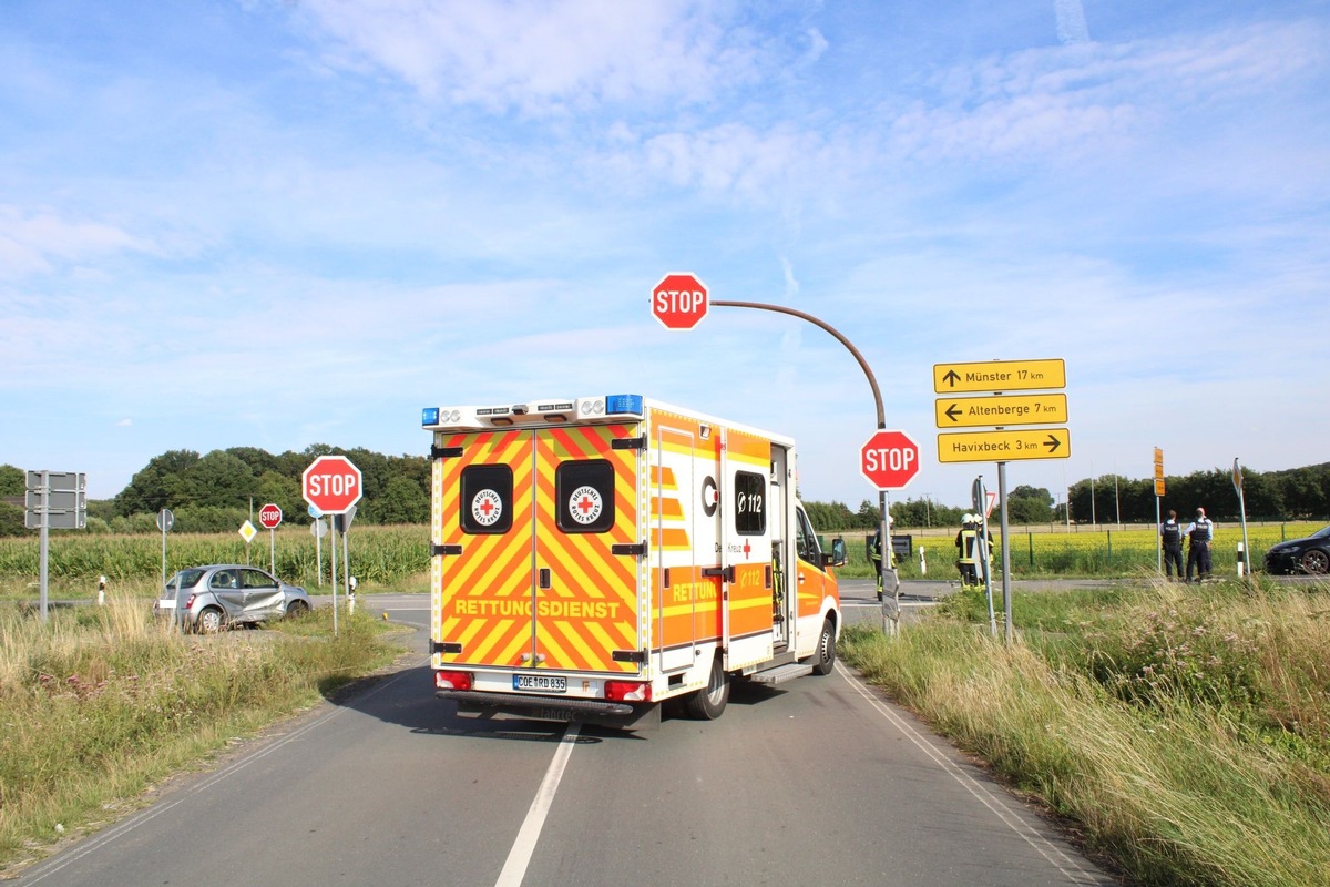 POL-COE: Havixbeck, L874/ Drei Verletzte durch Autounfall