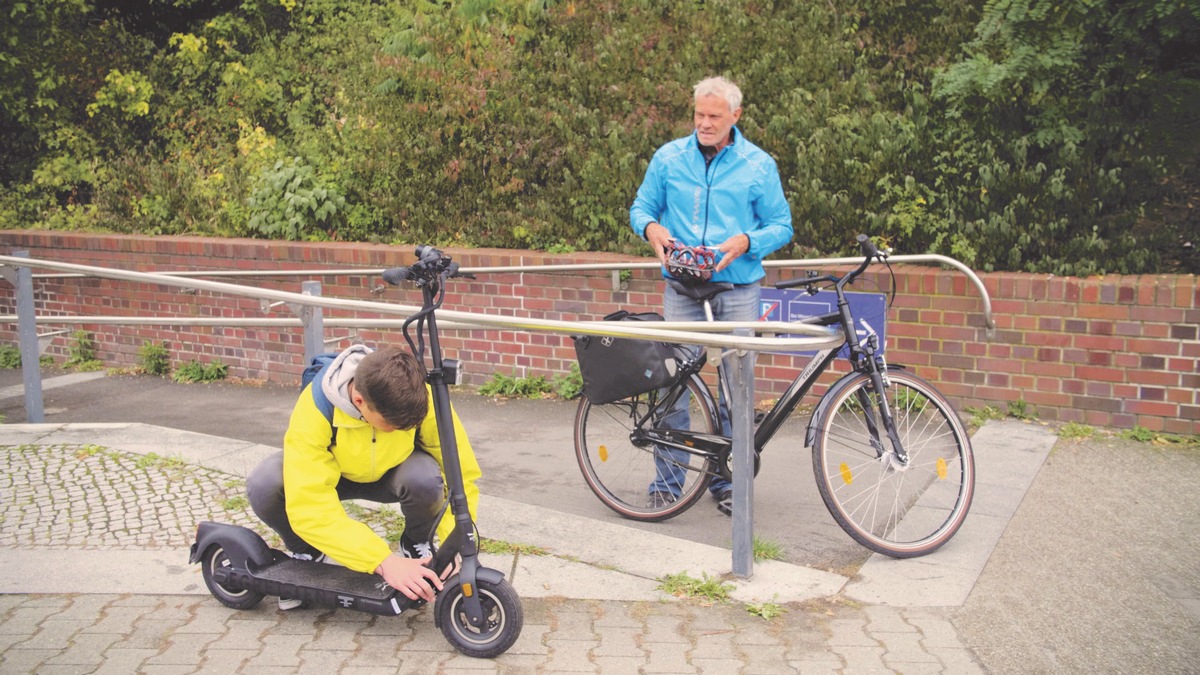 Moderne Mobilität auf dem Weg zur Arbeit