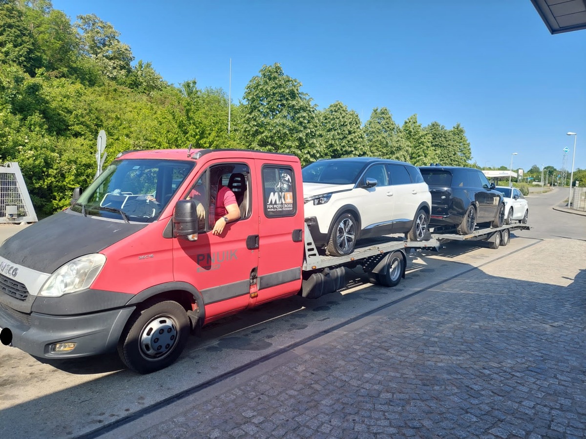 API-TH: Massiv überladener Autotransporter auf der A 4 bei Gera aus dem Verkehr gezogen!