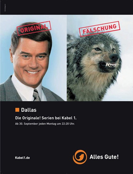 Original oder Fälschung? / Kabel 1 bewirbt den Start des Serienoriginals &quot;Dallas&quot; in einer Print-und On-Air-Kampagne!