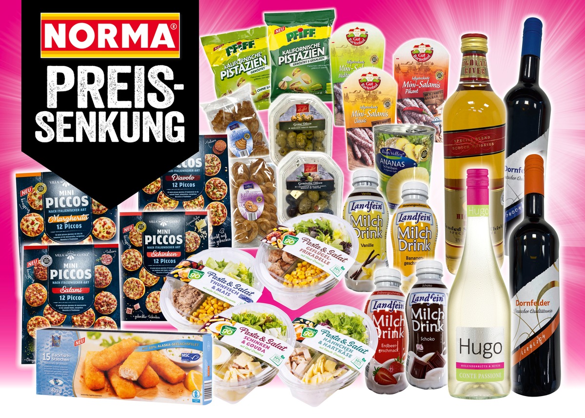 NORMA-Kunden sparen dank neuer Preissenkungen zum Start in den Februar bis zu 16 Prozent beim Einkauf / Weitere 14 Sortiments-Artikel in den Regalen des Lebensmittel-Discounters reduziert