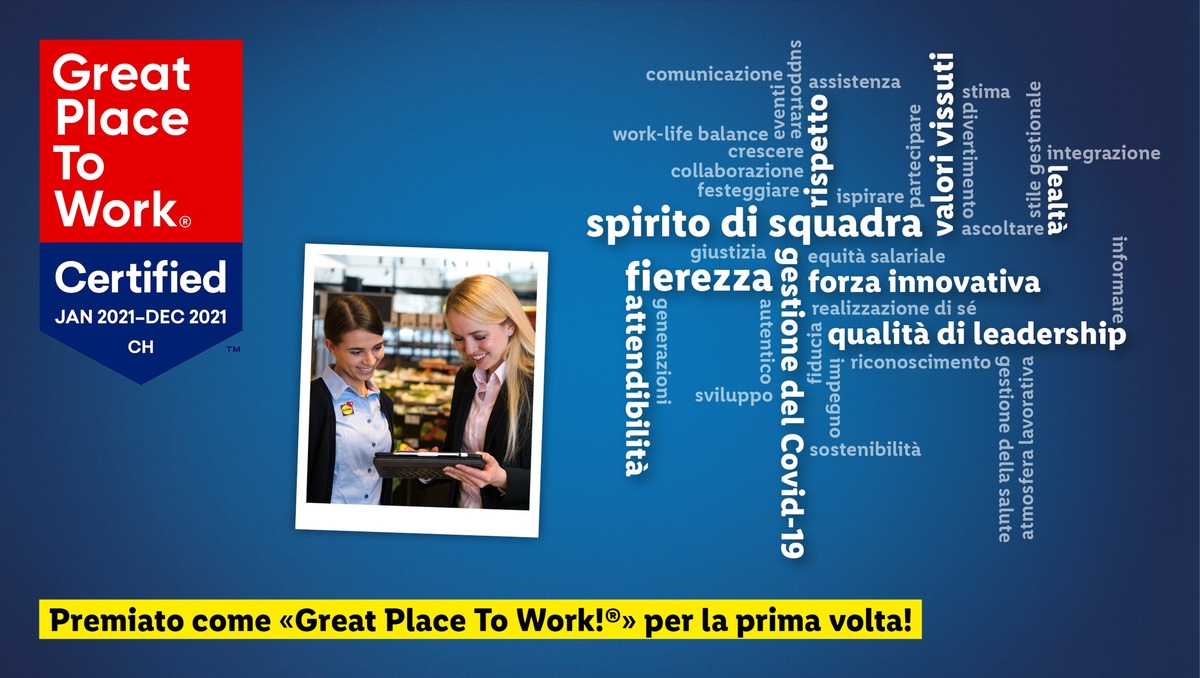 Lidl Svizzera premiata per la prima volta come Great Place to Work