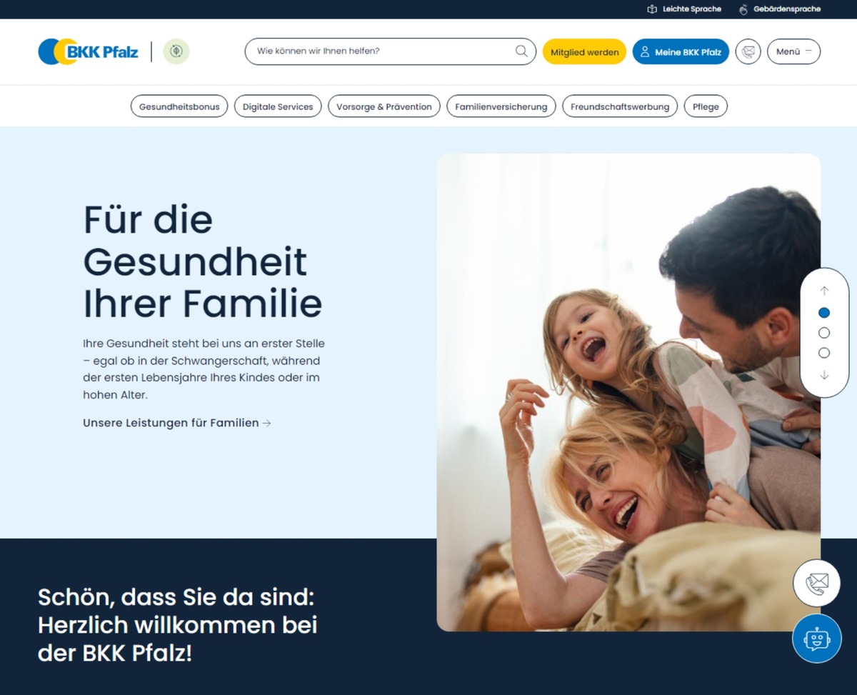 Fit für die Zukunft: Die neue BKK Pfalz-Website