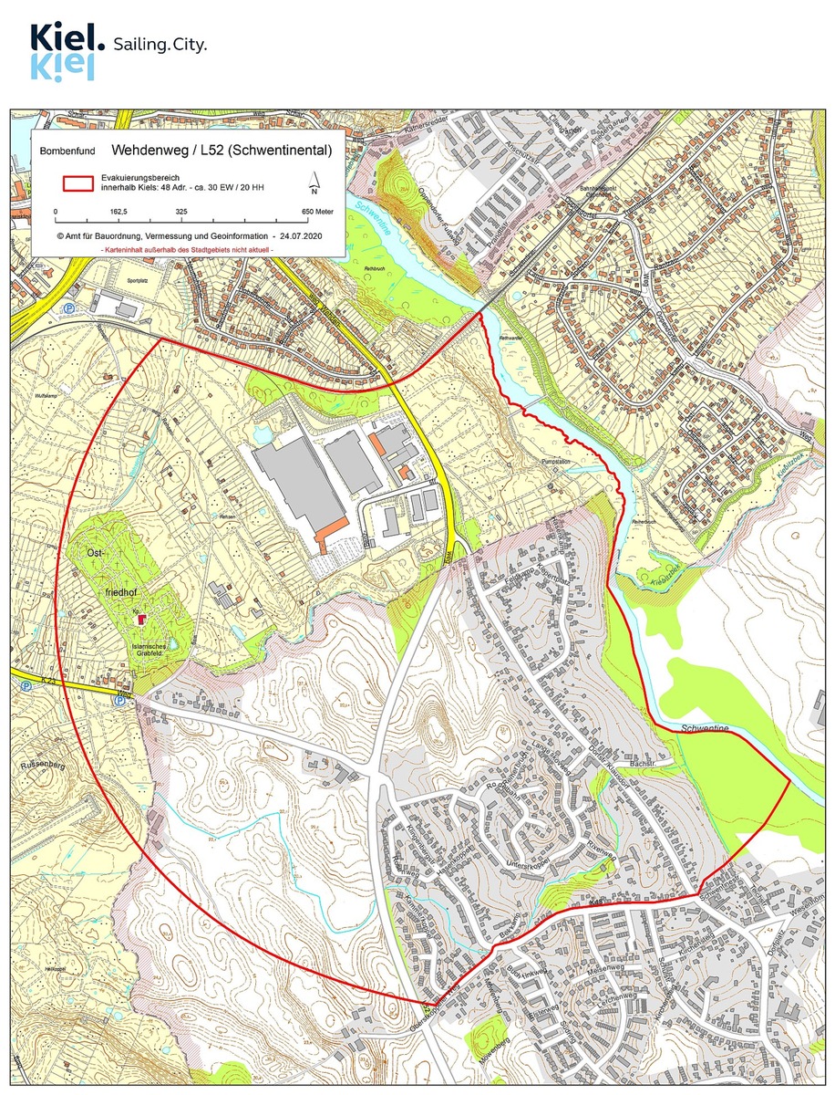 POL-KI: 200728.1 Kiel/Schwentinental: Bombenentschärfung am Donnerstag