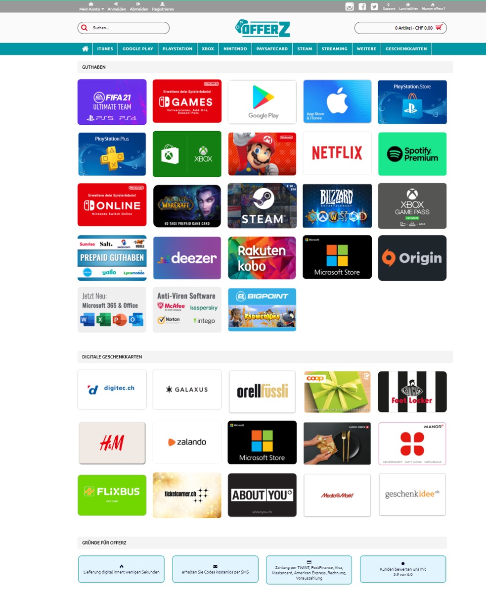 Erster Onlineshop für komplett digitale Gutscheine &quot;Offerz.ch - die digitale Gutscheinplattform&quot;