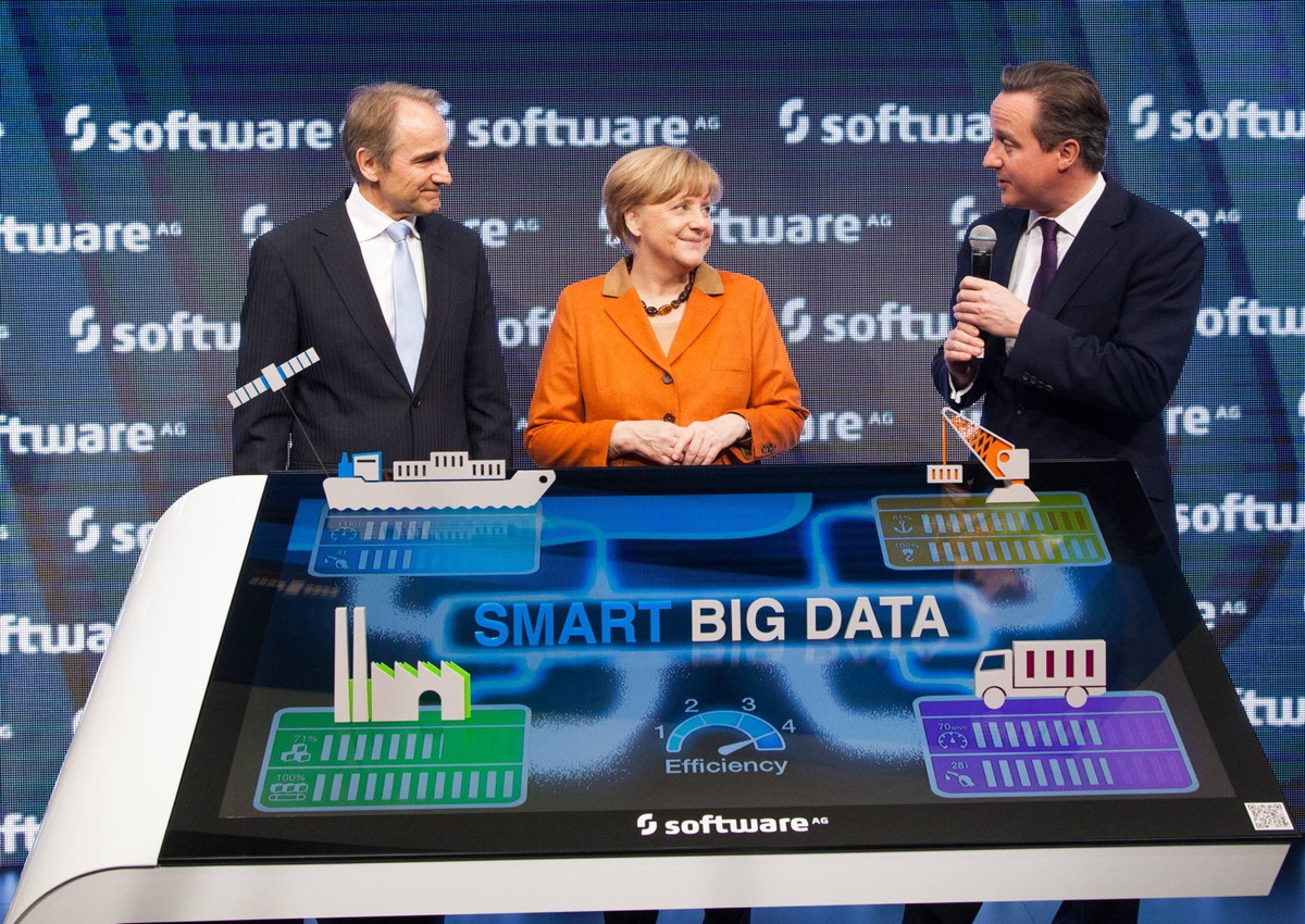 CeBIT 2014: Bundeskanzlerin Merkel und Premierminister David Cameron besuchen Software AG / Dem digitalen Unternehmen gehört die Zukunft (FOTO)