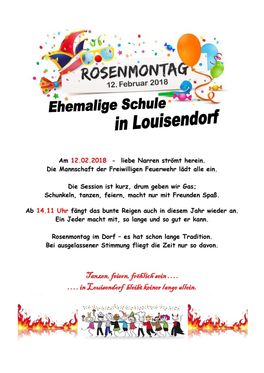 FW-KLE: Freiwillige Feuerwehr Bedburg-Hau lädt zum Rosenmontagstreiben ein!