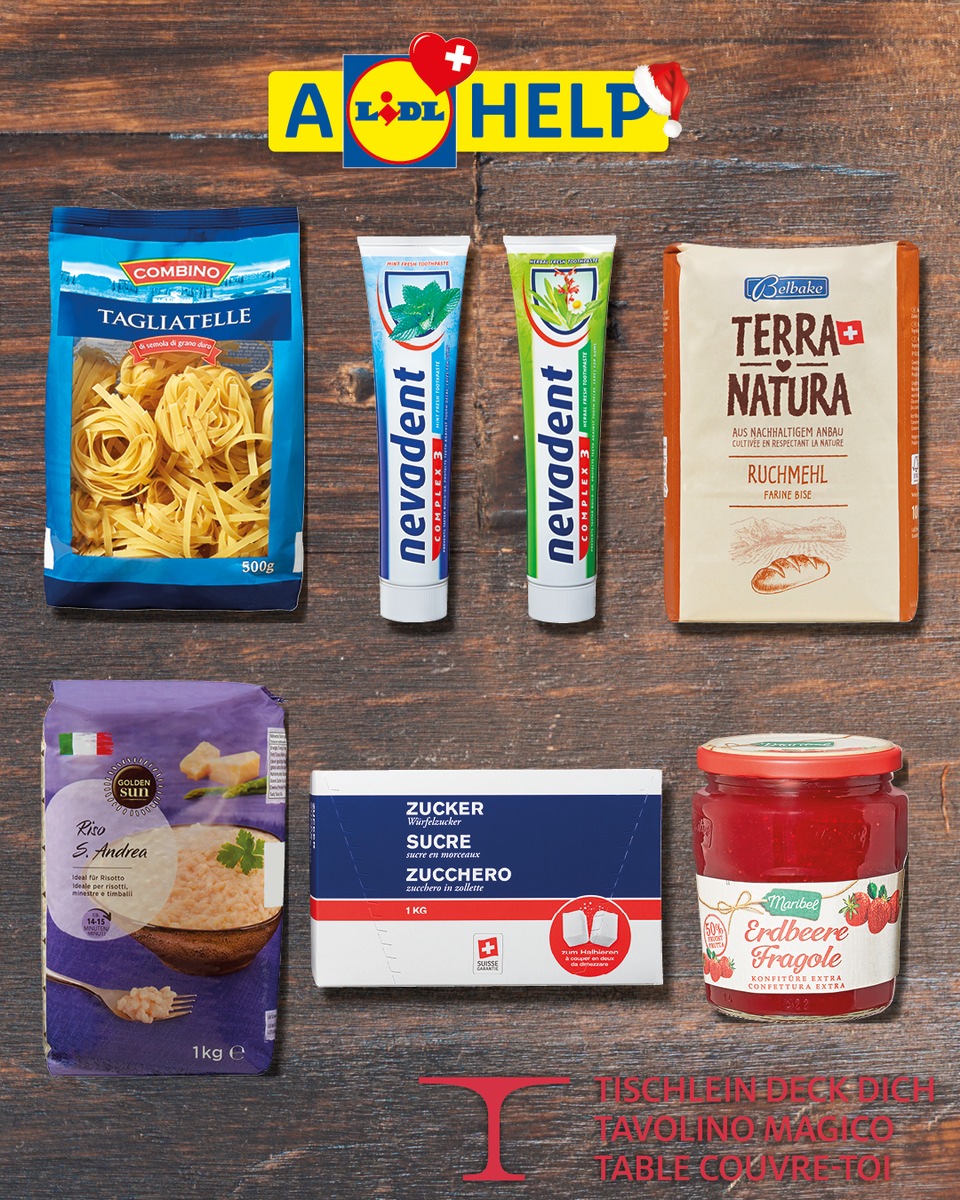 Lidl Suisse organise une nouvelle campagne de dons pour les personnes touchées par la pauvreté / &quot; A Lidl Help &quot; : coopération avec Table couvre-toi