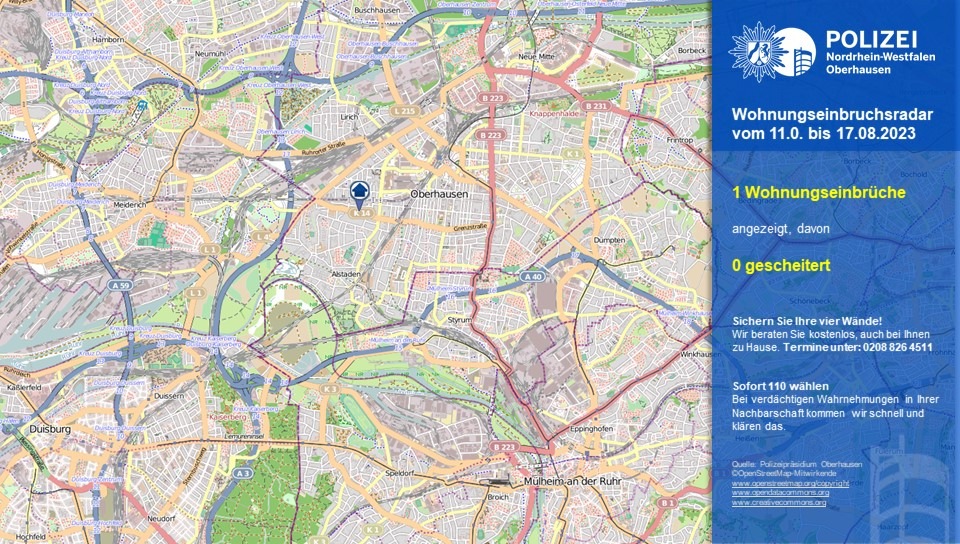 POL-OB: Wohnungseinbruchsradar für Oberhausen