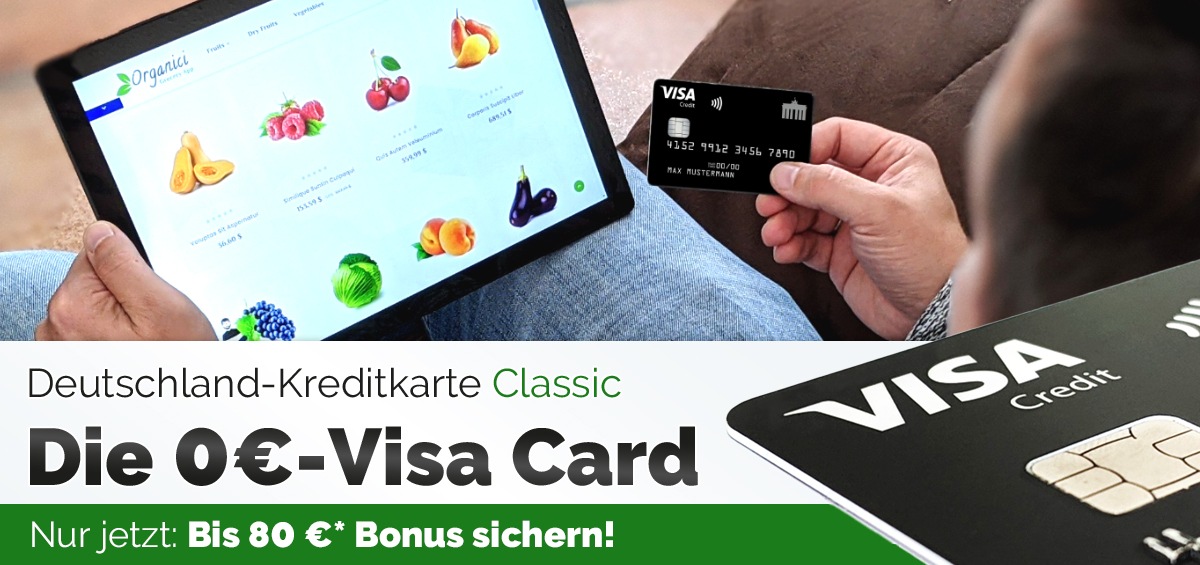 Deutschland-Kreditkarte Classic: Bis zu 80 Euro Bonus geschenkt