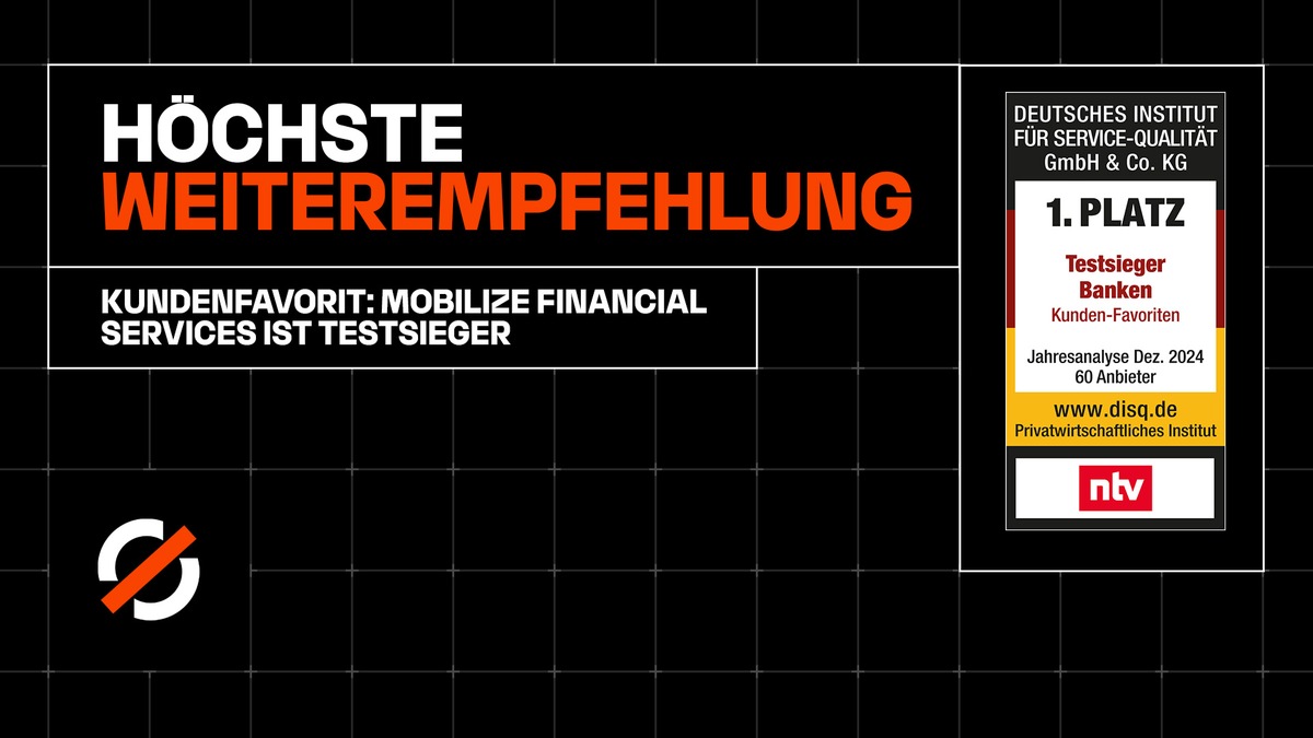 Höchste Weiterempfehlung: Mobilize Financial Services ist Banken-Testsieger