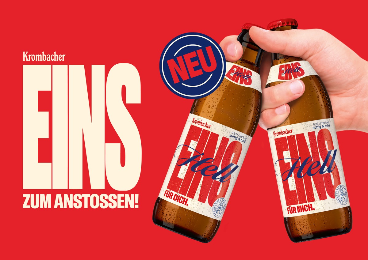 EINS zum Anstoßen: Das neue EINS Hell von Krombacher