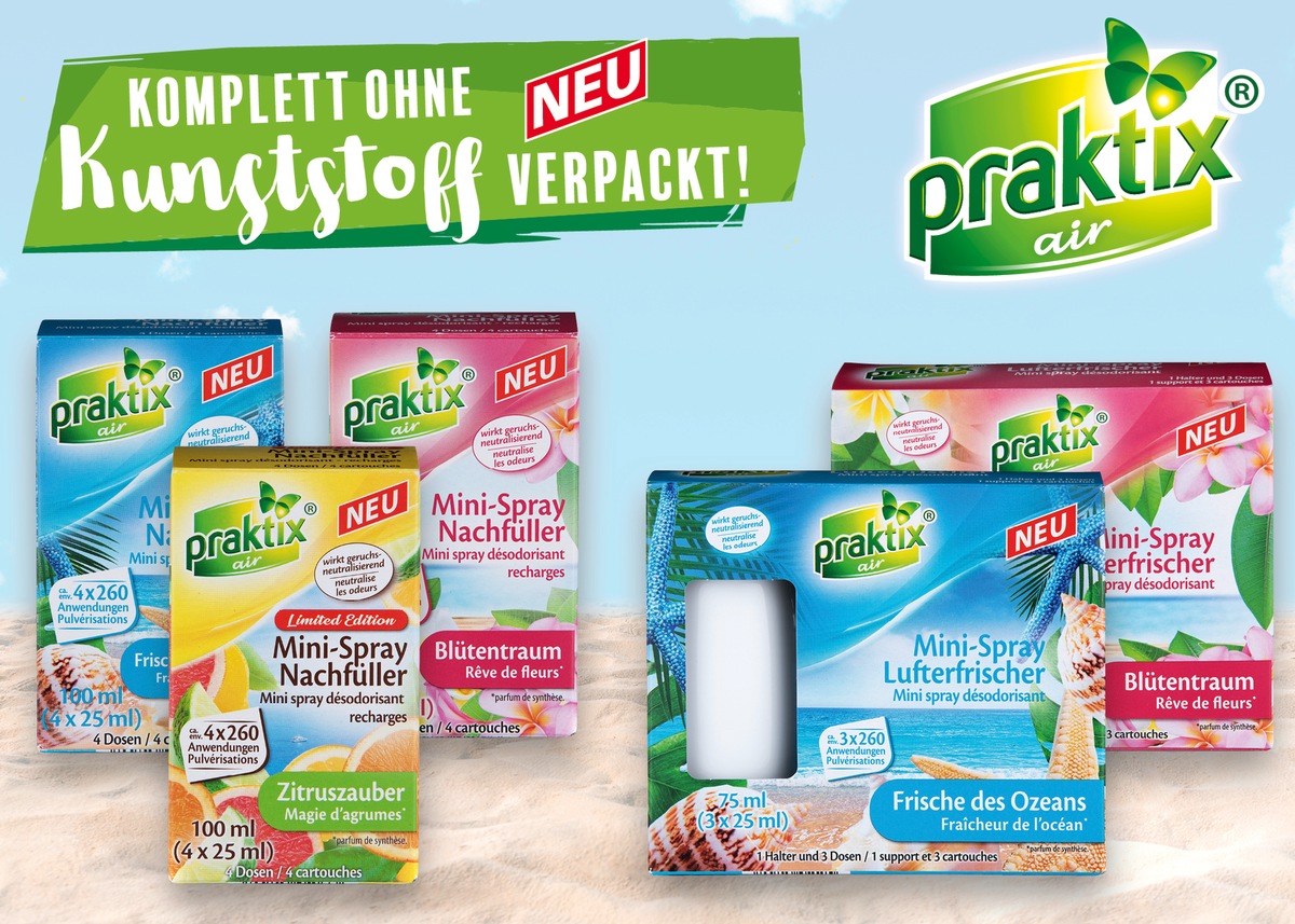 NORMA verpackt seine PRAKTIX-Minisprays ganz ohne Kunststoff / Freut die Nase und die Umwelt (FOTO)