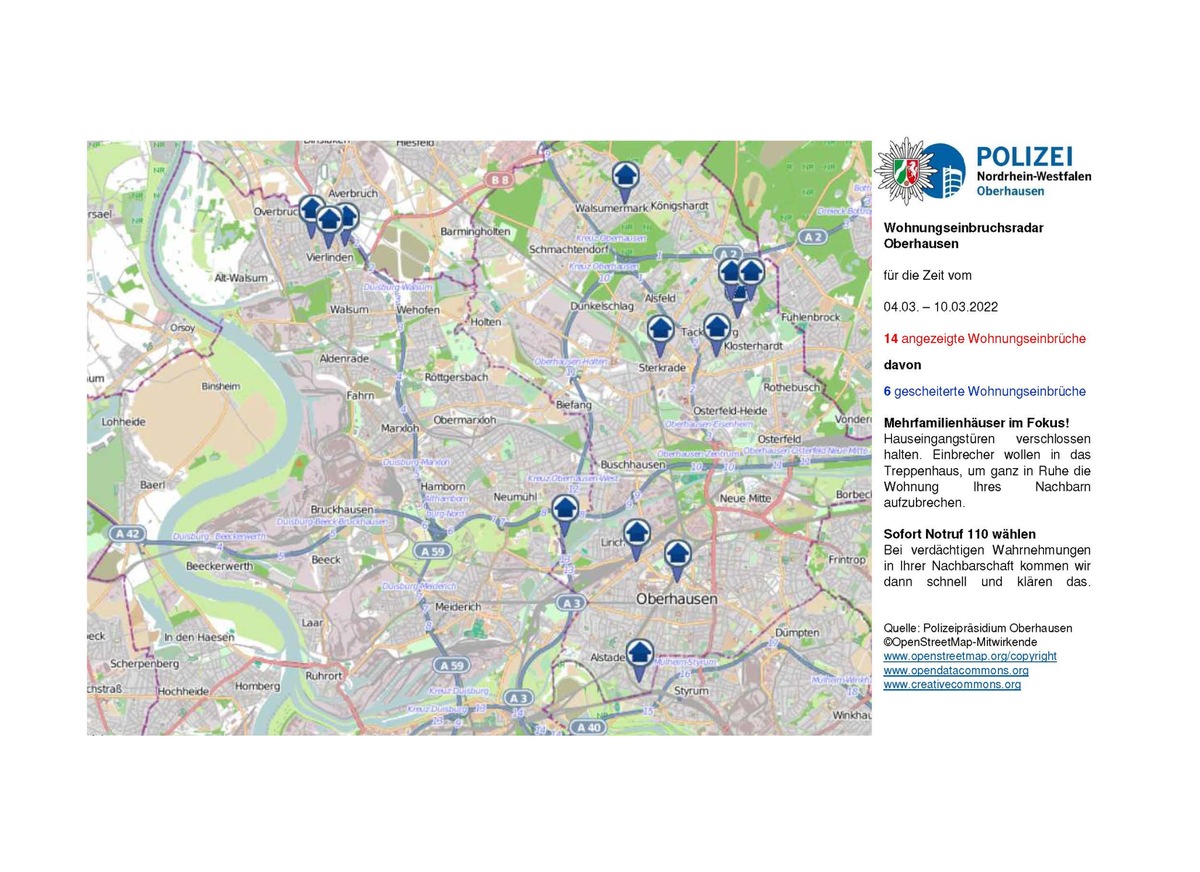 POL-OB: #Wohnungseinbruchsradar Oberhausen