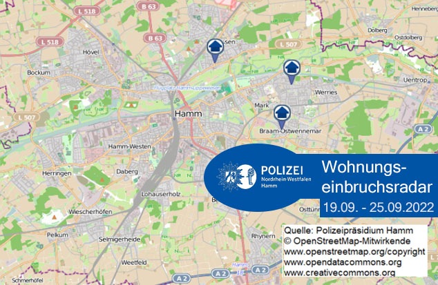 POL-HAM: Wohnungseinbruchsradar Hamm für die Woche vom 19. September bis 25. September 2022