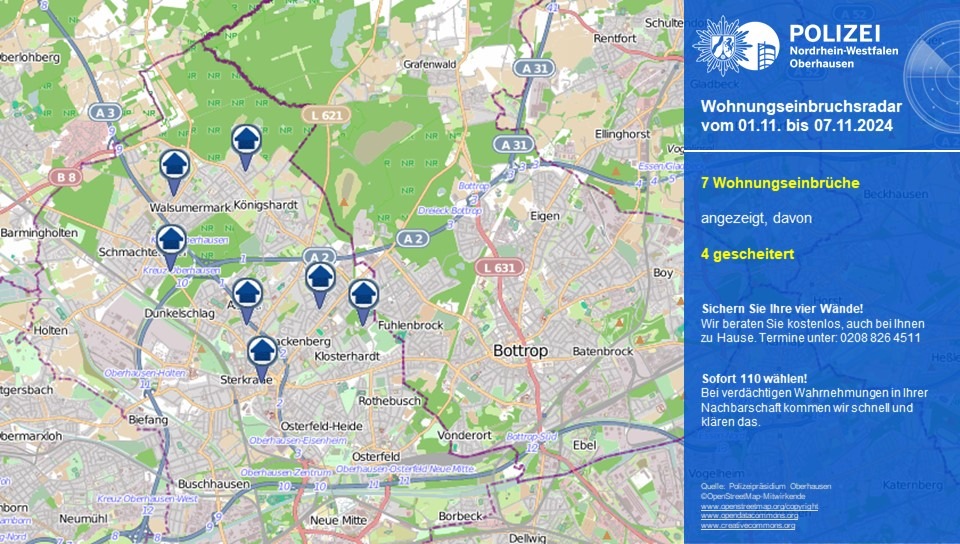 POL-OB: Wohnungseinbruchsradar in Oberhausen