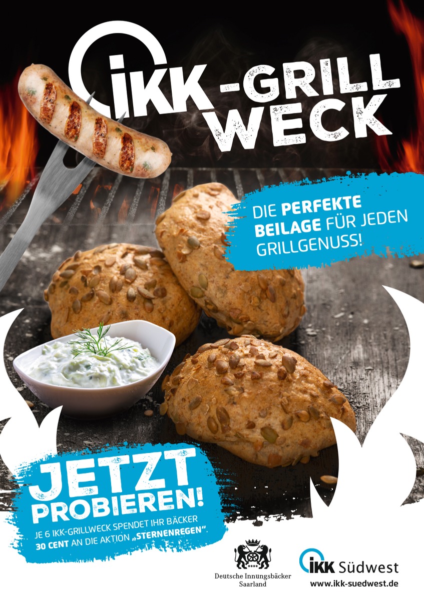 IKK Südwest unterstützt Aktion „Sternenregen“ mit dem neuen IKK-Grillweck