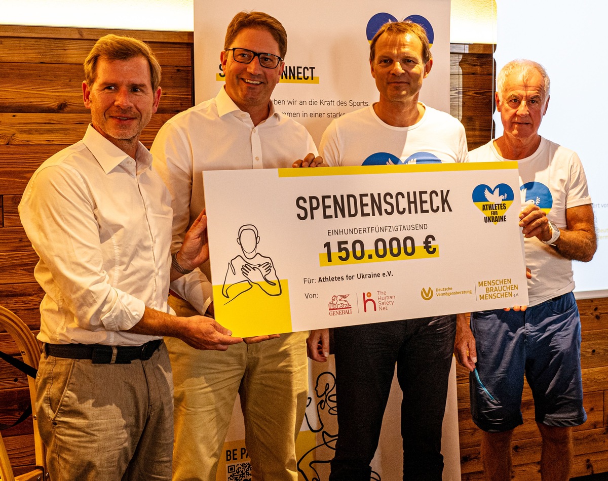 150.000 Euro zum Startschuss für gemeinsame Kooperation / Deutsche Vermögensberatung und Generali Deutschland werden Partner von &quot;Athletes for Ukraine e.V.&quot;