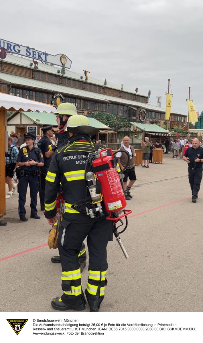 FW-M: Entstehungsbrand im Mandelstand gelöscht (Oktoberfest)