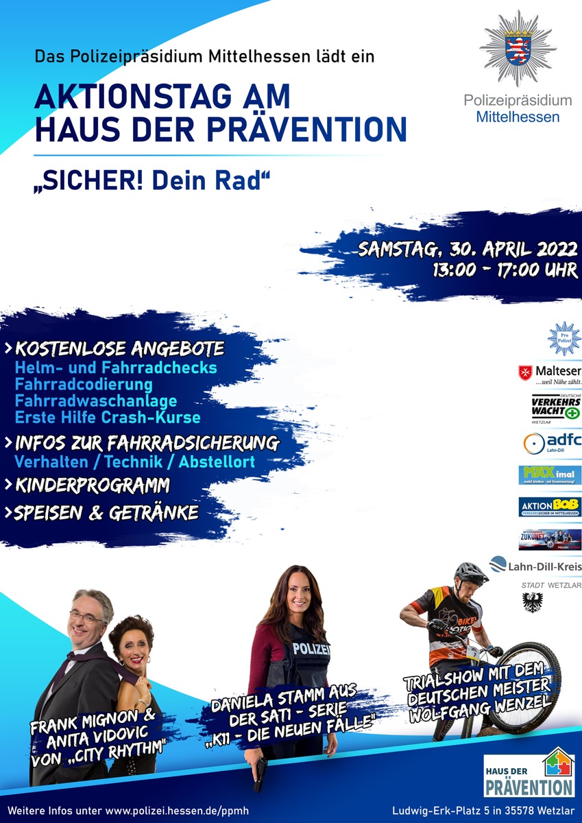 POL-LDK: Save the date! - Fahrrad-Aktionstag am 30.04.2022 in Wetzlar am Haus der Prävention