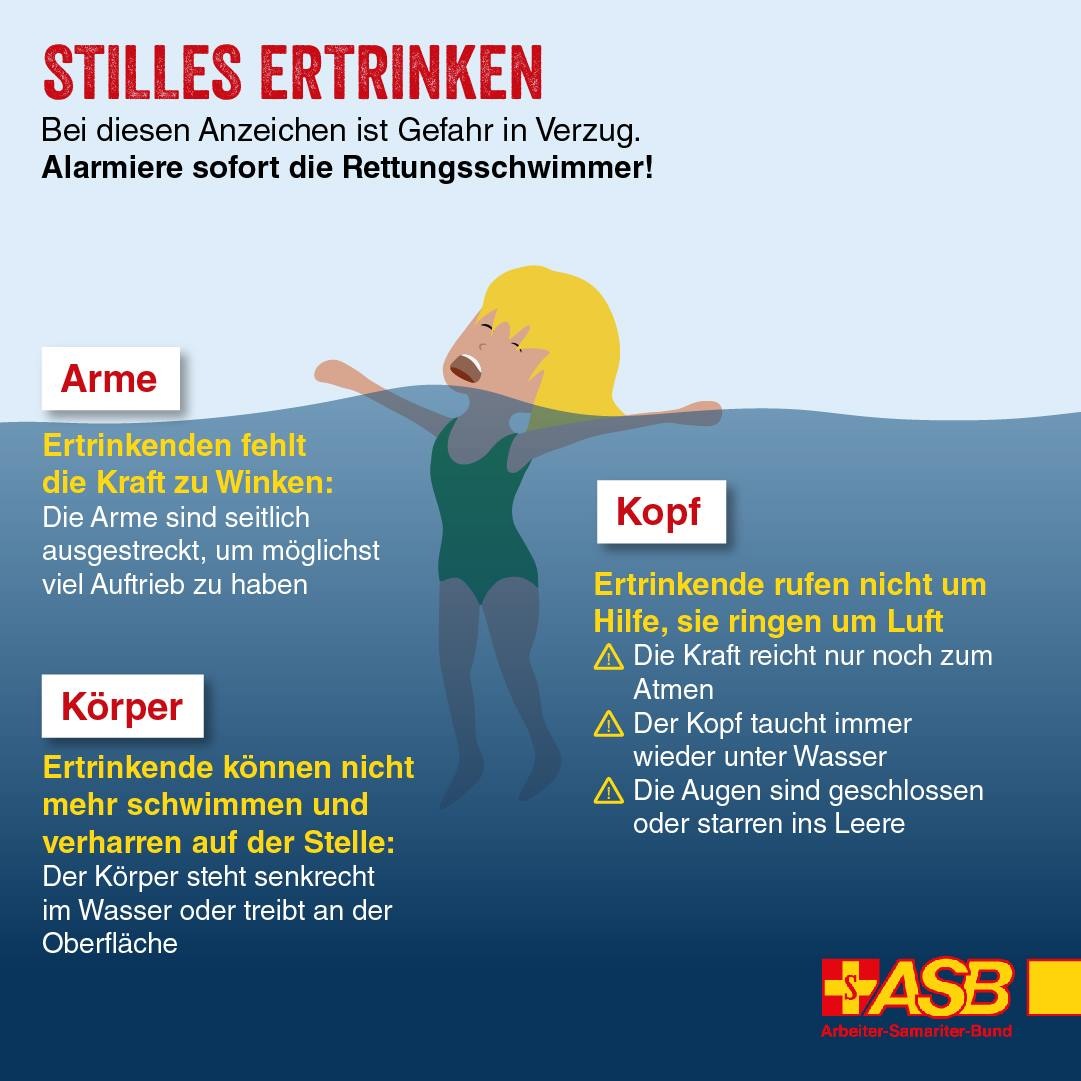 Ertrinken passiert oftmals leise und unbemerkt / ASB macht auf stille Gefahr aufmerksam