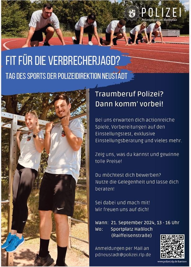 POL-PDNW: Fit für die Verbrecherjagd? Eure Polizei lädt zum Sporttag ein