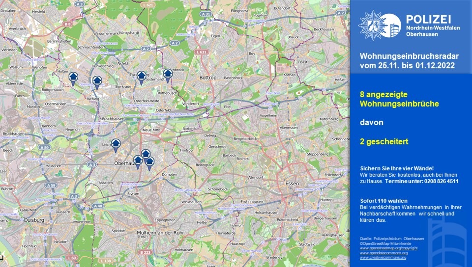 POL-OB: Wohnungseinbruchsradar für Oberhausen - Lassen Sie sich kostenlos beraten!